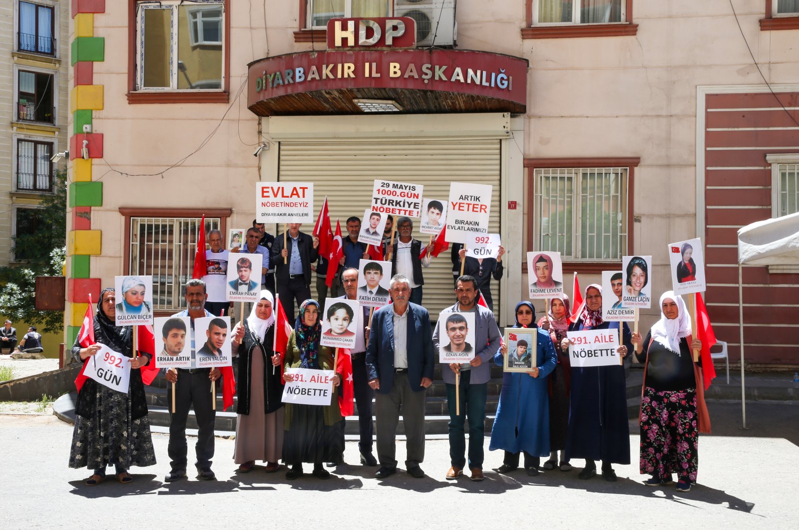 Father Aziz Kıyga joins families protesting the PKK in southeastern Diyarbakır, Turkey, May 21, 2022. (AA Photo)