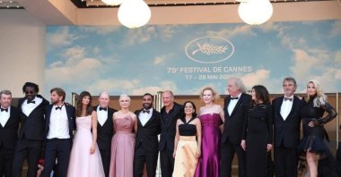 The crew of "Triangle of Sadness" (Hüzün Üçgeni) by director Ruben Östlund in Cannes, France, May 22, 2022. (AA Photo)