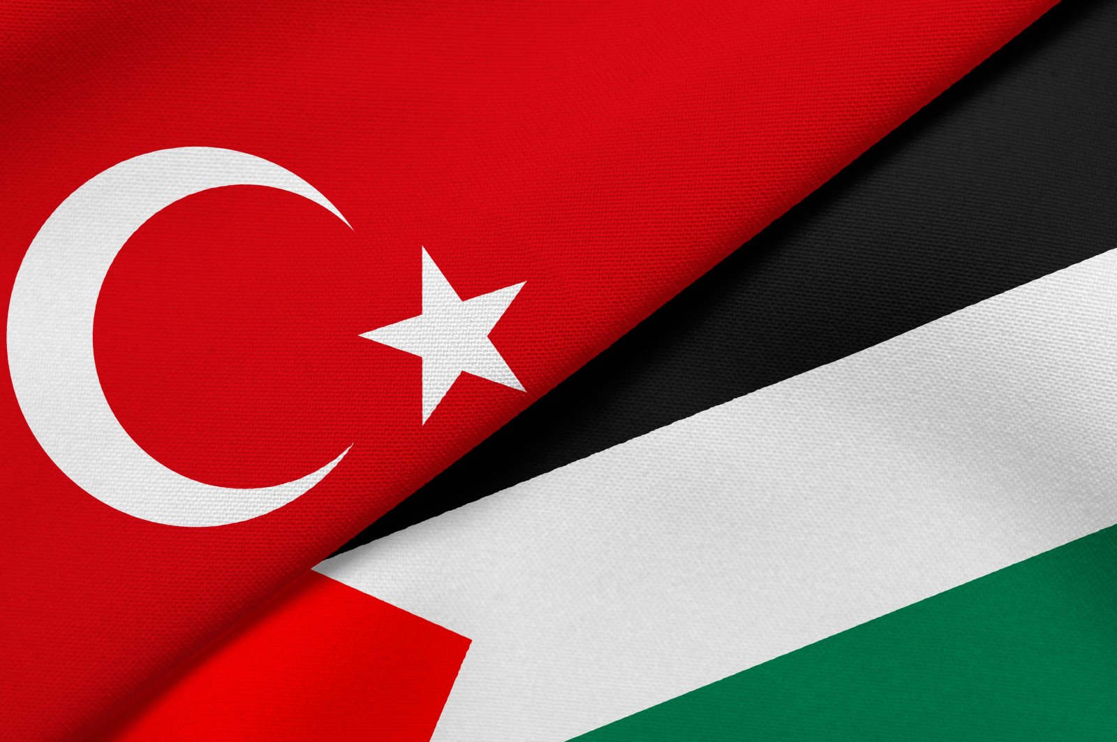 Flags of Turkey (L) and Palestine. (Shutterstock)
