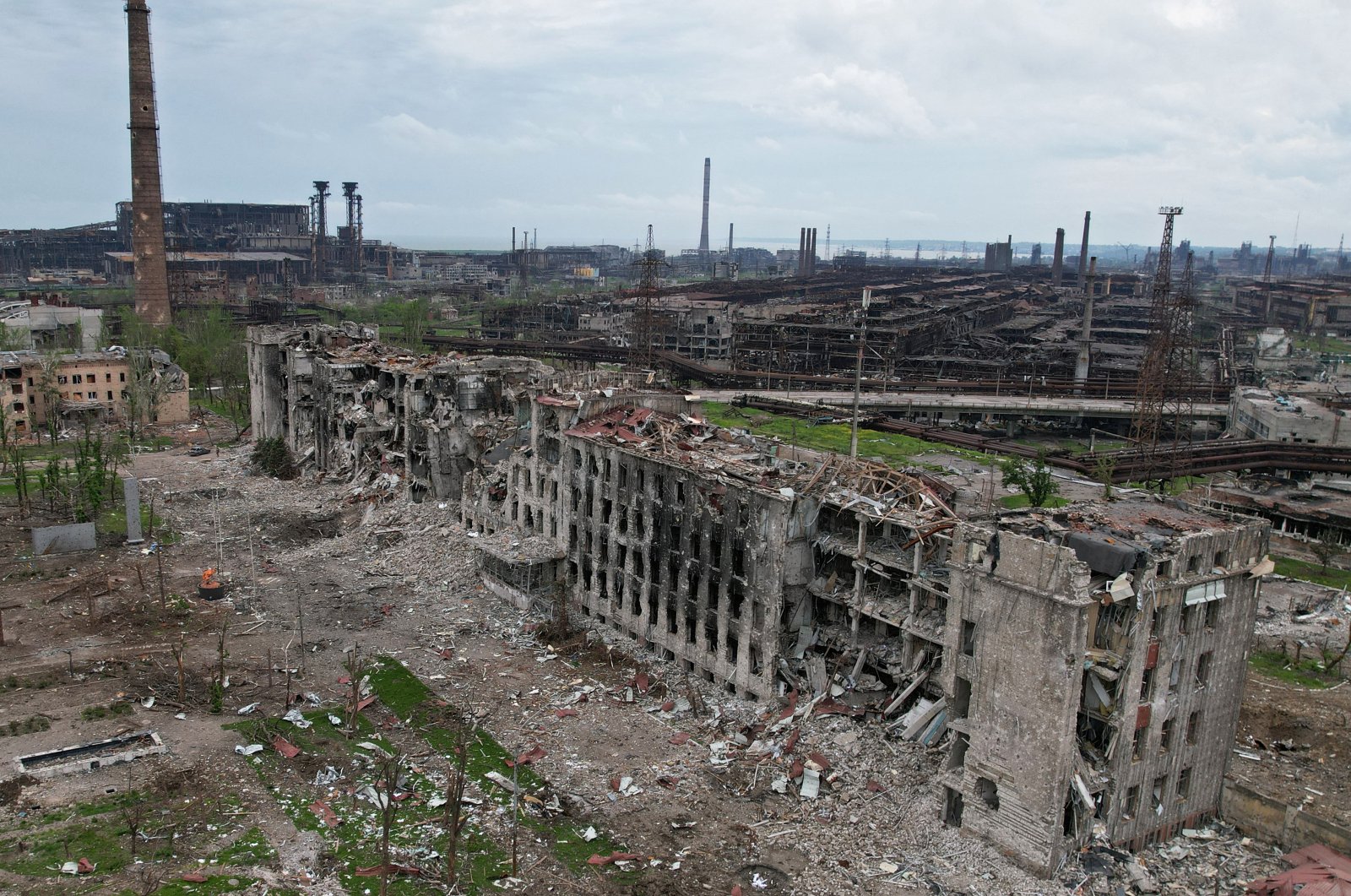 A view shows the destroyed facilities of Azovstal Iron and Steel Works during the Ukraine-Russia conflict in the southern port city of Mariupol, Ukraine, May 22, 2022. (Reuters Photo)