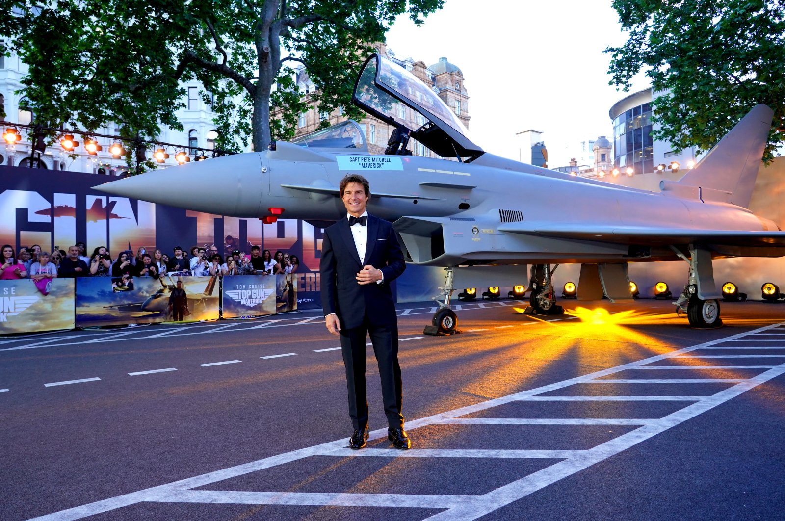 U.S. actor Tom Cruise arrives to attend the British premiere of the film &quot;Top Gun: Maverick&quot; at the Odeon Leicester Square, London. (dpa Photo)