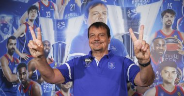 Anadolu Efes head coach Ergin Ataman poses for a photo in Istanbul, Turkey, May 22, 2022. (AA Photo)