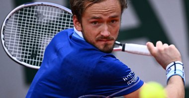 Daniil Medvedev plays against Facundo Bagnis in the French Open, Paris, France, May 24, 2022.
