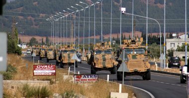 Turkish troops are seen near the Syrian border, Oct. 10, 2019. (AA Photo)
