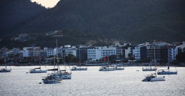 A view of the starting point for the 3rd Presidential Int&#039;l Yacht Races, Muğla, Turkey, May 24, 2022. (AA Photo)