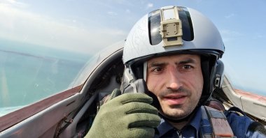 Selçuk Bayraktar, the Chief Technology Officer (CTO) flew the Mikoyan MiG-29, a Russian-made warplane belonging to the Azerbaijan Air Force to Baku to attend the Teknofest, Azerbaijan, May 25, 2022. (AA Photo)