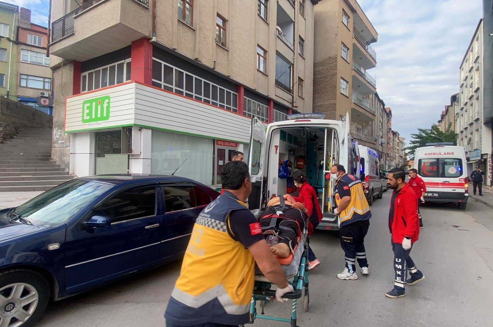 Paramedics carry M.H.S. to an ambulance, in Aksaray, central Turkey, May 25, 2022. (İHA PHOTO)