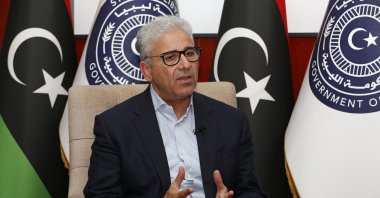 Fathi Bashagha, one of Libya’s rival prime ministers, gives an interview to The Associated Press, in Sirte, Libya, May 25, 2022. (AP Photo)