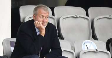 Chelsea soccer club owner Roman Abramovich attends the UEFA Women's Champions League final soccer match against FC Barcelona in Gothenburg, Sweden, May 16, 2021. (AP File Photo)