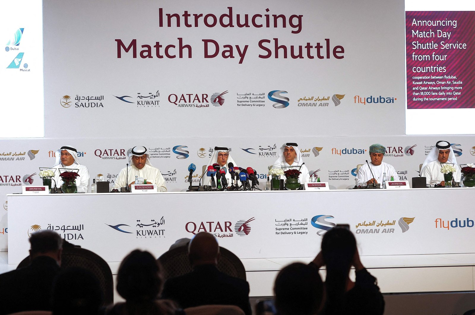 Qatari Tourism Minister and Qatar Airways CEO Akbar al-Baker (3rd L) gives a press conference, Doha, Qatar, May 26, 2022. (AFP Photo)