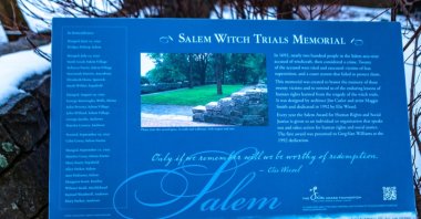 Burying Point Cemetery, also known as Charter Street Cemetery, dates back to 1637. A resting place for many historical people involved in the Salem Witch Trials, Salem, Boston, U.S., March 3, 2019. (Shutterstock Photo)