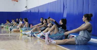 Turkey women's basketball team attends a training session in Bolu, western Turkey, May 27, 2022. (IHA Photo)