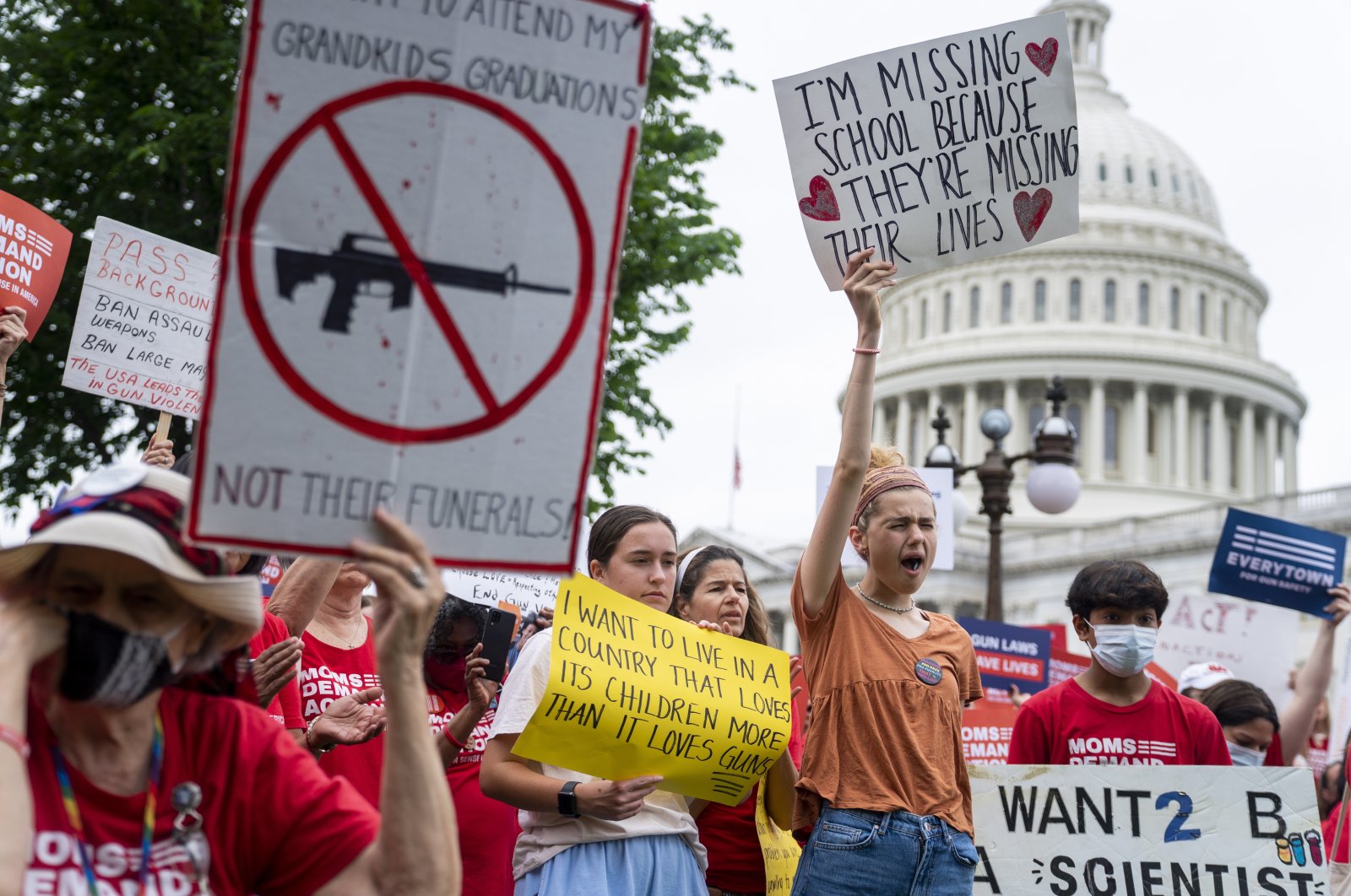 Activists rally demanding action on gun safety laws outside the U.S. Capitol in Washington, D.C., U.S., May 26, 2022. (EPA Photo)