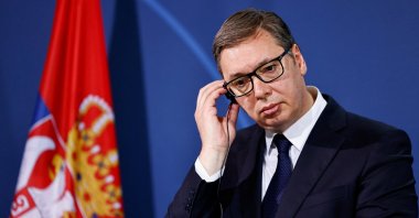 Serbian President Aleksandar Vucic attends a news conference in Berlin, Germany May 4, 2022. (Reuters Photo)