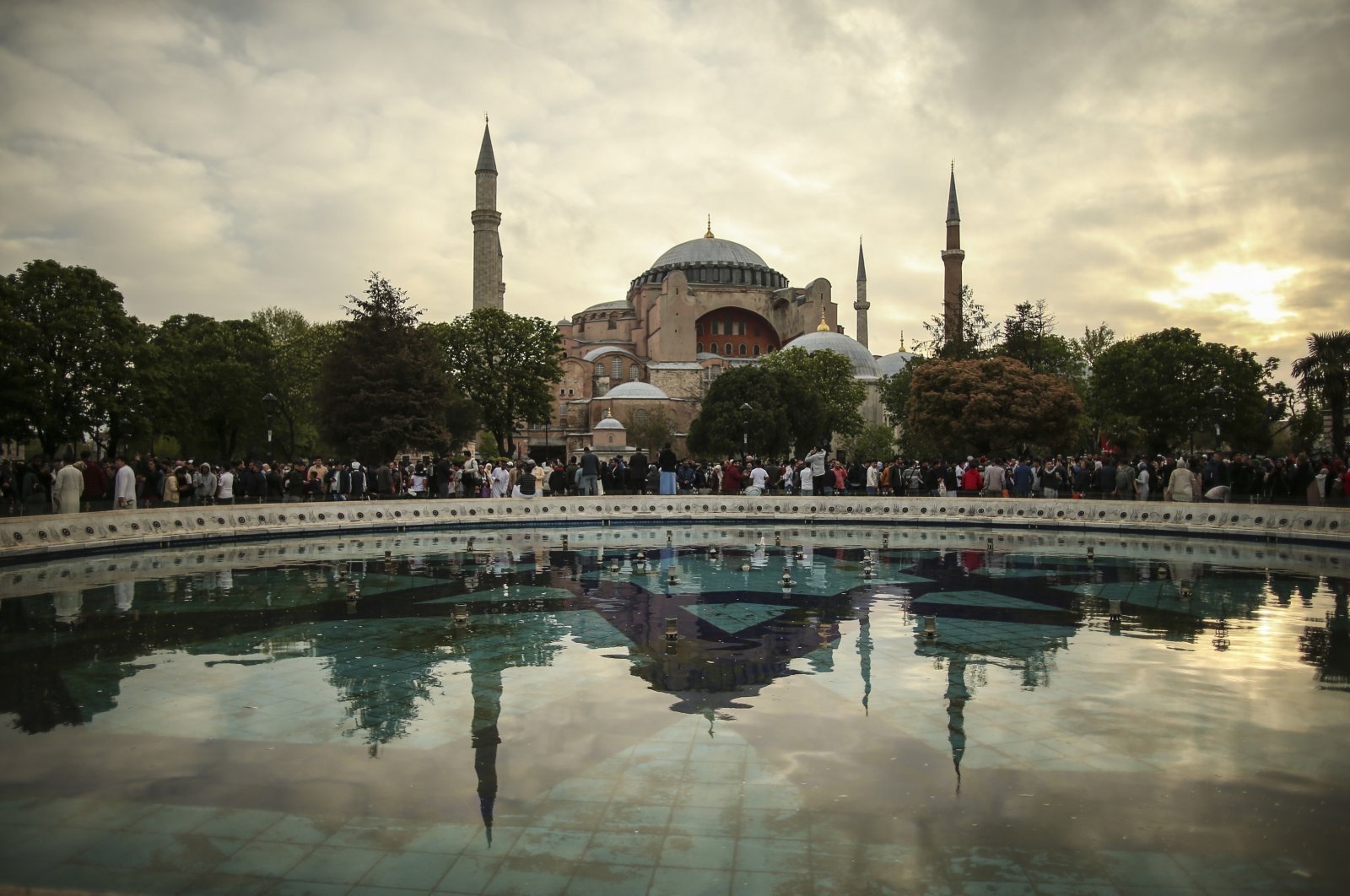 A view of the iconic-historic Hagia Sophia Grand Mosque in Istanbul, Turkey, May 2, 2022. (AP Photo)