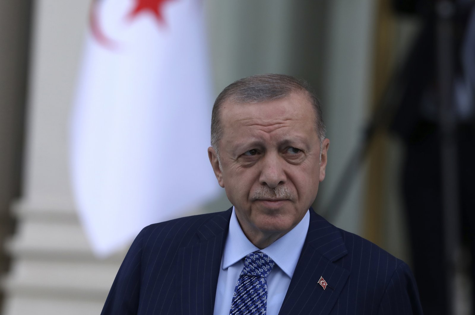 President Recep Tayyip Erdoğan arrives for a ceremony, in Ankara, Turkey, May 16, 2022. (AP Photo)