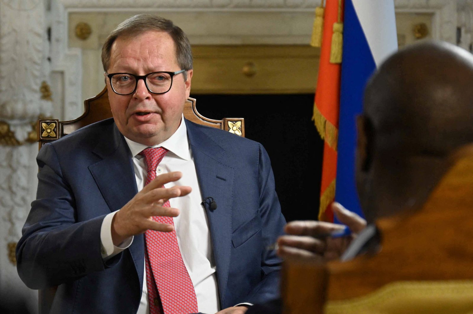 Andrei Kelin, ambassador of the Russian Federation to the U.K., appears on BBC&#039;s Sunday Morning presented by Clive Myrie in London, Britain, May 29, 2022. (Reuters Photo)