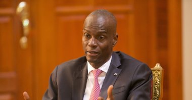 Haitian President Jovenel Moise speaks during an interview, Port-au-Prince, Haiti, March 19, 2020. (AP Photo)