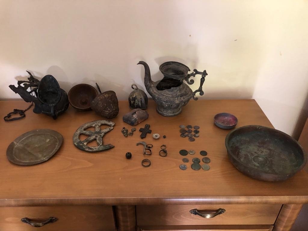 A view of some artifacts seized in operations, Konya, central Turkey, May 31, 2022. (AA Photo)