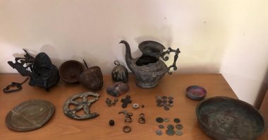A view of some artifacts seized in operations, Konya, central Turkey, May 31, 2022. (AA Photo)