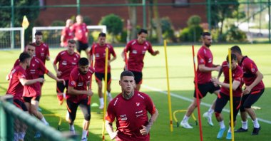 Turkish national team players in a training session, in Istanbul, Turkey, May 30, 2022. (İHA PHOTO) 