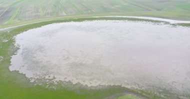 An aerial view of the lake, in Kars, eastern Turkey, May 31, 2022. (AA Photo)
