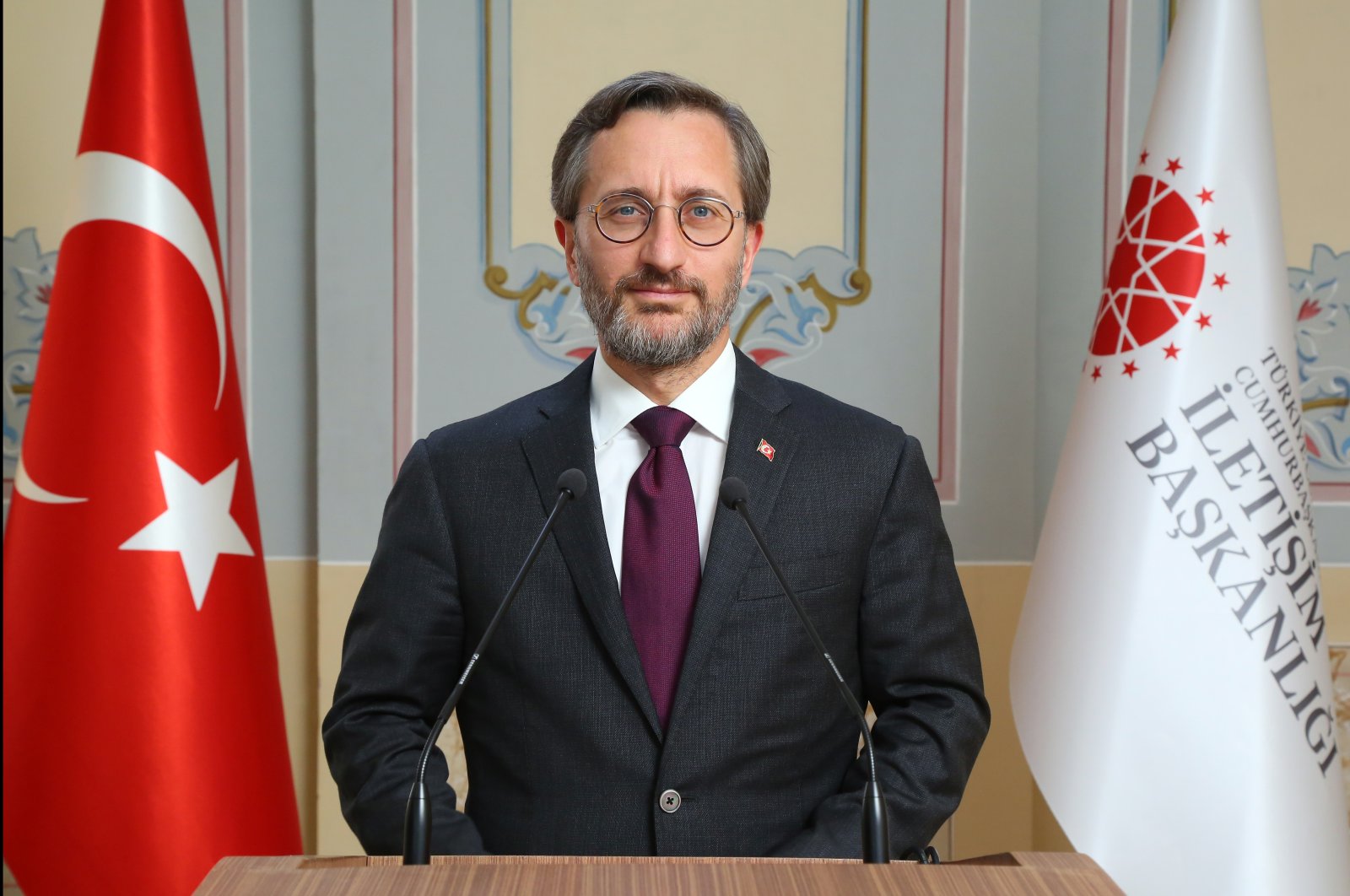 Presidential Communications Director Fahrettin Altun speaks at a news briefing in Ankara, Turkey, May 27, 2022. (AA File Photo)