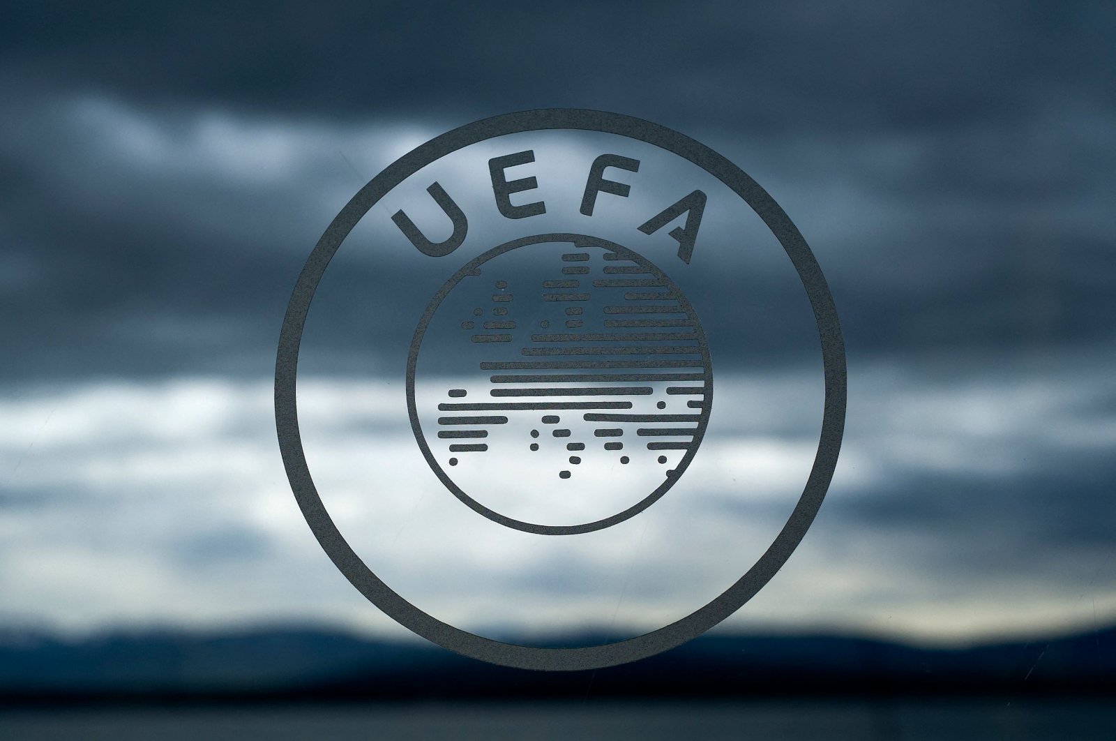 The UEFA logo is seen at the European fooball governing body&#039;s headquarters in Nyon, Switzerland, April 15, 2016. (AFP Photo)