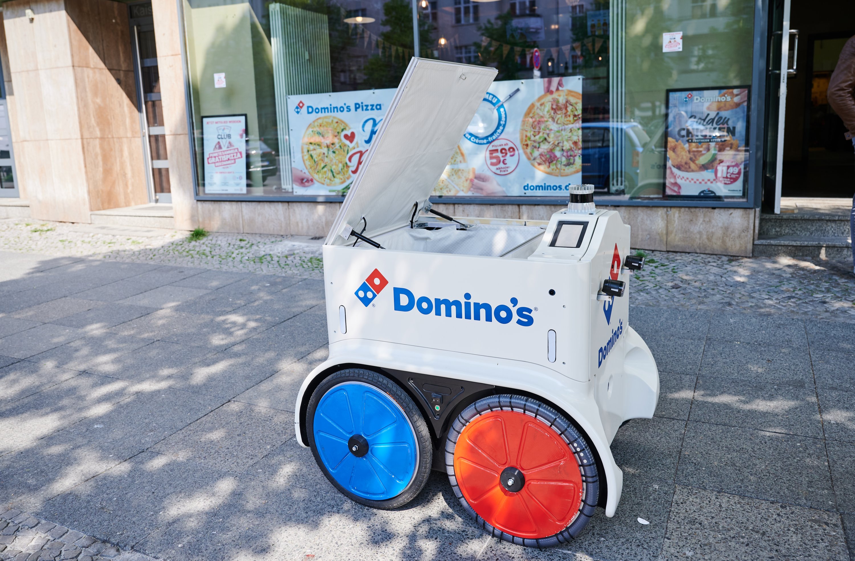 While it's fun to look at, the Domino's pizza delivery robot comes with some limitations. For example, it can only deliver within a tight radius of the restaurant so that the food isn't cold when it arrives at the customer's door, Berlin, Germany, May 2, 2022. (DPA Photo)