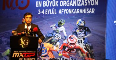 TMF head Bekir Yunus Uçar speaks at a meet-the-press program in Afyonkarahisar, central Turkey, June 1, 2022. (Courtesy of TMF)