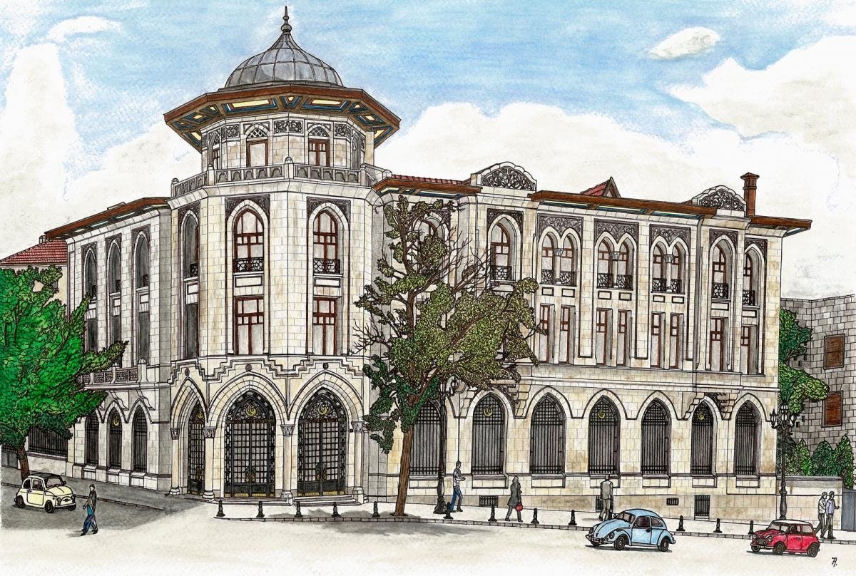 A drawing of Yunus Emre Institue building in Turkish capital Ankara. (Courtesy of YEE) 