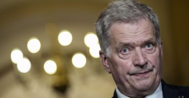 Finnish President Sauli Niinisto speaks before a meeting with U.S. Speaker of the House Nancy Pelosi and Swedish Prime Minister Magdalena Andersson at the Capitol in Washington, D.C., U.S., May 19, 2022. (AFP File Photo)
