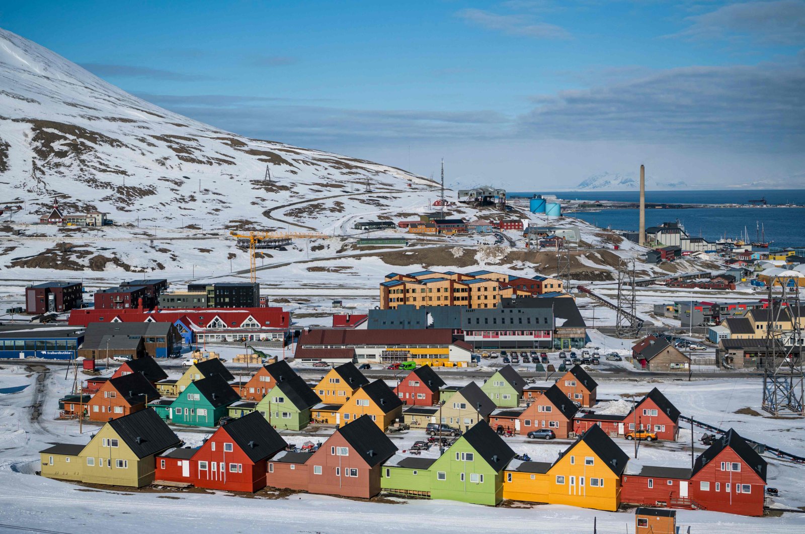 This file photo shows a general view of Longyearbyen, located on Spitsbergen island, Svalbard Archipelago, northern Norway, May 6, 2022. (AFP Photo)