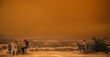 A sandstorm takes hold of Idlib, Syria, June 3, 2022.