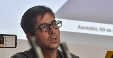 Paraguayan anti-drug prosecutor Marcelo Pecci speaks in Asuncion, Paraguay, May 10, 2022. (AFP Photo)