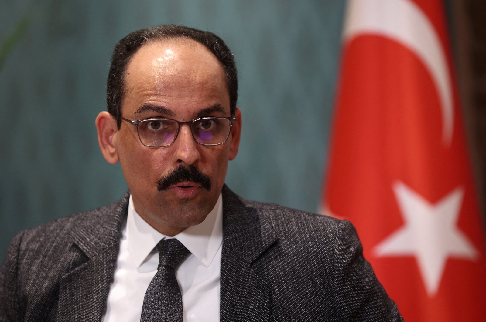 Ibrahim Kalın, presidential spokesperson and chief foreign policy adviser, speaks during an interview with Reuters in Istanbul, Turkey May 14, 2022. Picture taken May 14, 2022. REUTERS/Murad Sezer/File Photo