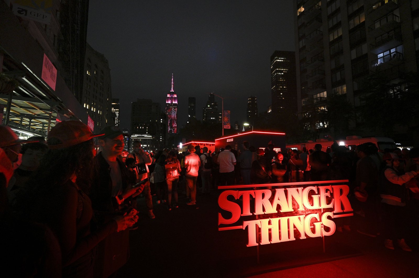 A &quot;rift&quot; – portal to the Upside Down – appears on the Empire State Building during a global fan moment to mark the premiere of &quot;Stranger Things&quot; season four, in New York, U.S., May 26, 2022. (AP Photo)