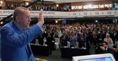 President Recep Tayyip Erdoğan during a meeting in the capital Ankara, Turkey, June 5, 2022. (AA Photo)