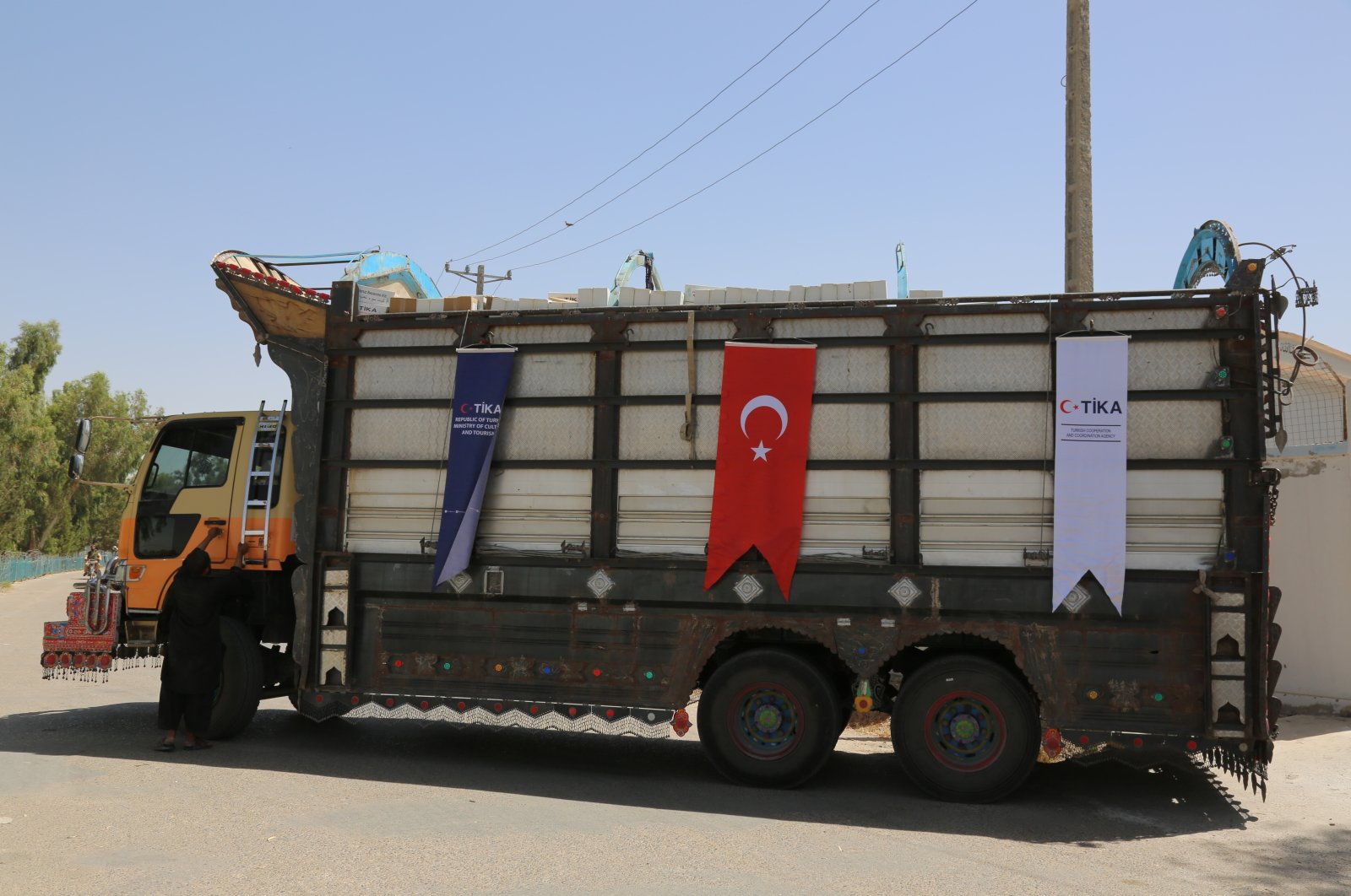 A TIKA truck carries aid in Kabul, Afghanistan, June 6, 2022. (AA PHOTO)