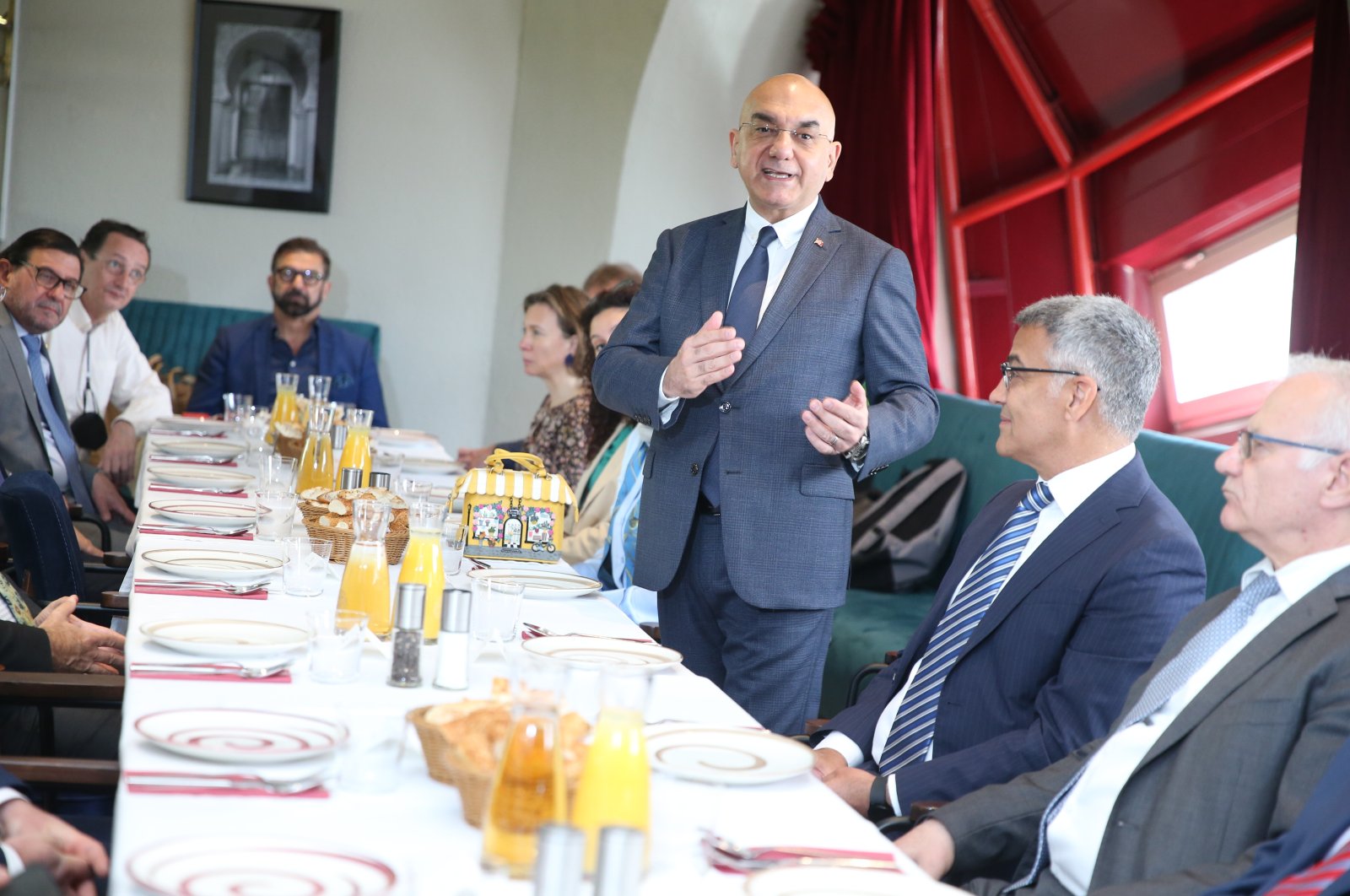 Turkey&#039;s Ambassador to Vienna, Ozan Ceyhun, speaks during an event in Vienna, Austria. (AA)