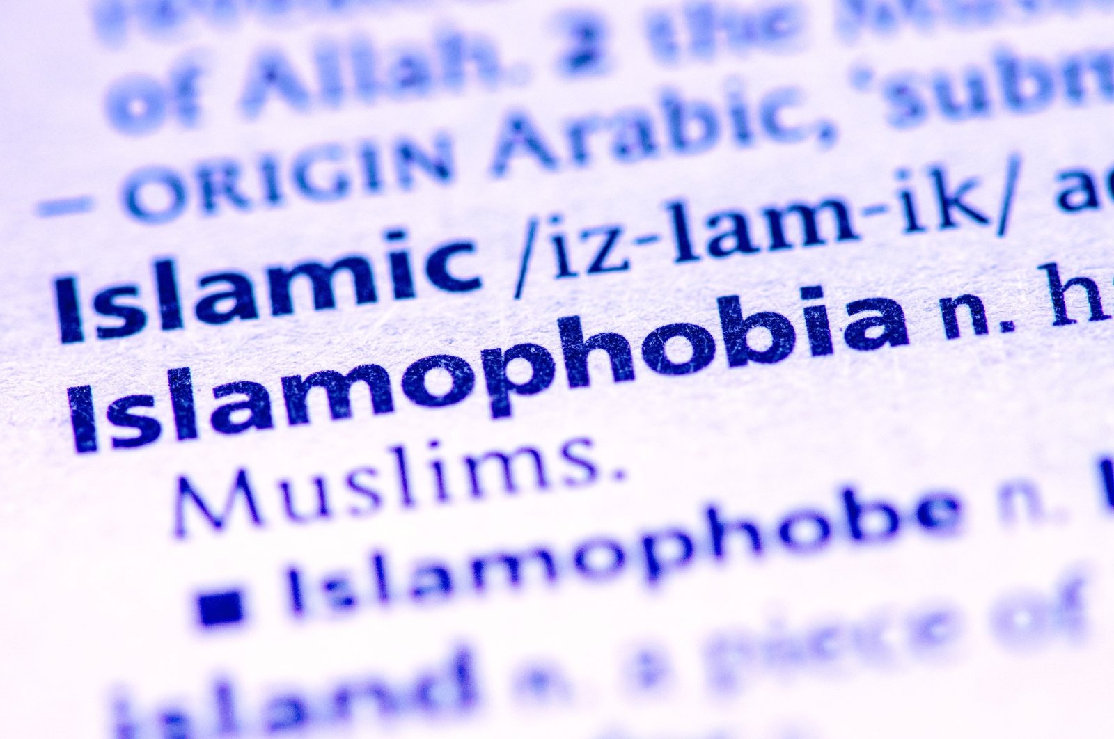 A close-up photo of the word Islamophobia in a dictionary. (ShutterStock Photo)