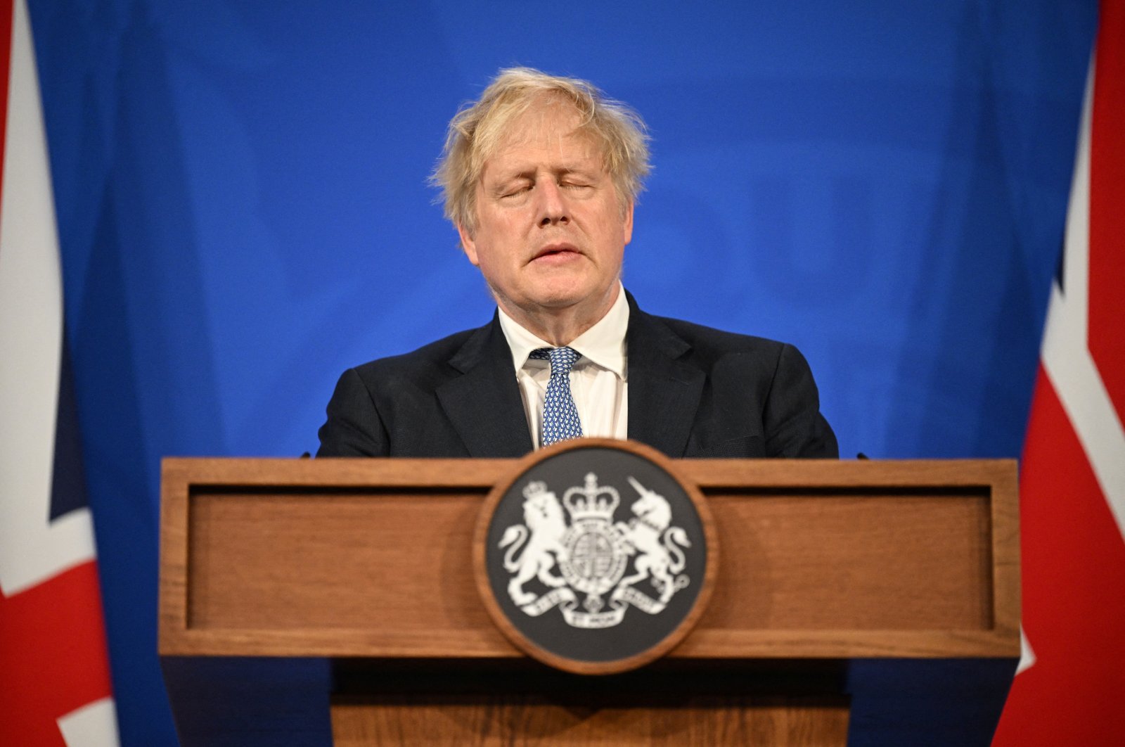 Britain&#039;s Prime Minister Boris Johnson holds a news conference in response to the publication of the Sue Gray report on "partygate" at Downing Street in London, U.K., May 25, 2022. (Reuters Photo)