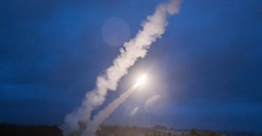 The Army Tactical Missile System (ATACMS) fired a missile from an undisclosed location on South Korea's east coast during a South Korea-U.S. joint live-fire exercise aimed to counter North Korea's missile test, June 6, 2022. (South Korea's Joint Chiefs of Staff via AFP)