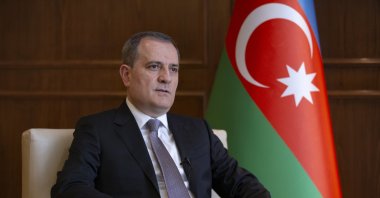 Azerbaijan's Foreign Minister Jeyhun Bayramov speaks to Anadolu Agency in the capital Ankara, Turkey, June 7, 2022. (AA Photo)