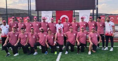 Members of the Turkish national team pose for a photo in Ankara, Turkey, June 8, 2022. (Türkiye Kriket on Instagram)