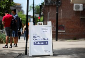 A monkeypox vaccination clinic run by CIUSSS public health authorities is seen in Montreal, Quebec, Canada, June 6, 2022.  (REUTERS PHOTO)