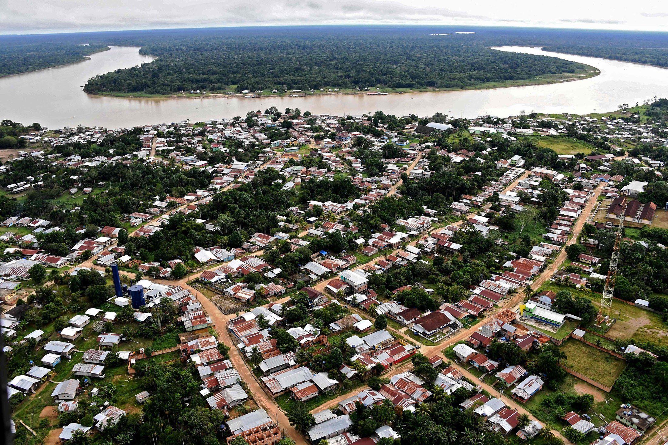 Sungai Javari di Atalaia do Norte, negara bagian Amazonas, Brasil utara, 20 Juni 2020. (AFP Photo)