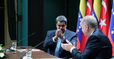 President Recep Tayyip Erdoğan during a joint press conference with his Venezuelan counterpart Nicolas Maduro (L) in Ankara, Turkey, June 8, 2022 (DHA Photo)