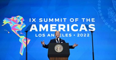 U.S. President Joe Biden speaks during the opening ceremony of the 9th Summit of the Americas, in Los Angeles, California, U.S. June 8, 2022. (AFP Photo)