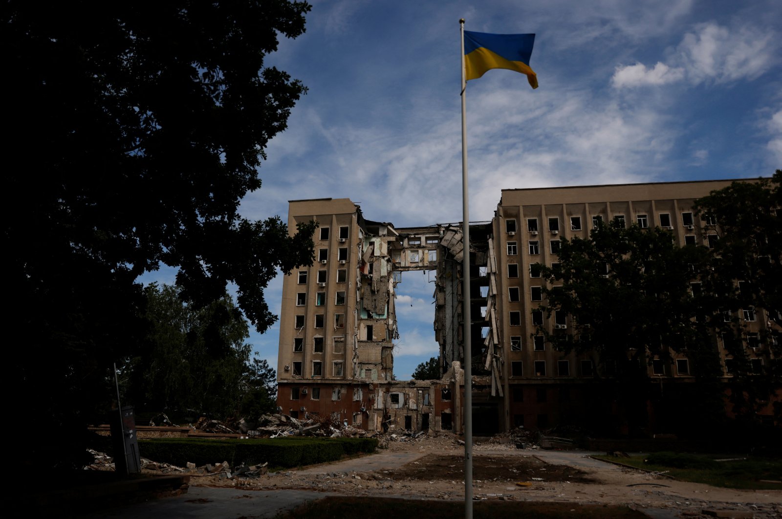 A view of the destroyed regional administration building, as Russia&#039;s attacks on Ukraine continue, Mykolaiv, Ukraine, June 8, 2022. (Reuters Photo)